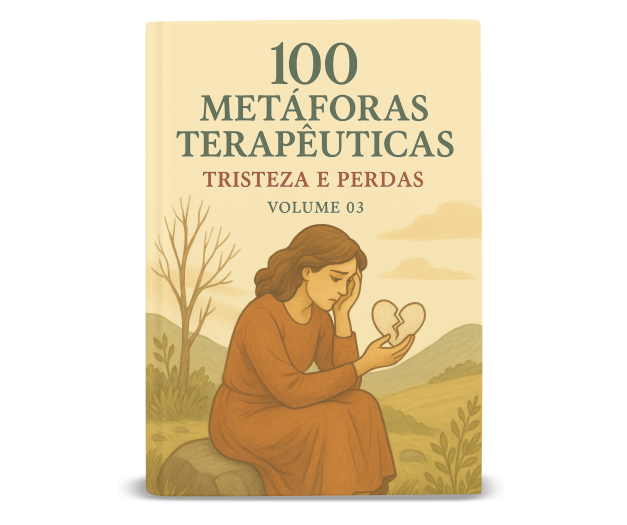 Capa do Volume 03 — 100 Metáforas Terapêuticas: Tristeza e Perdas