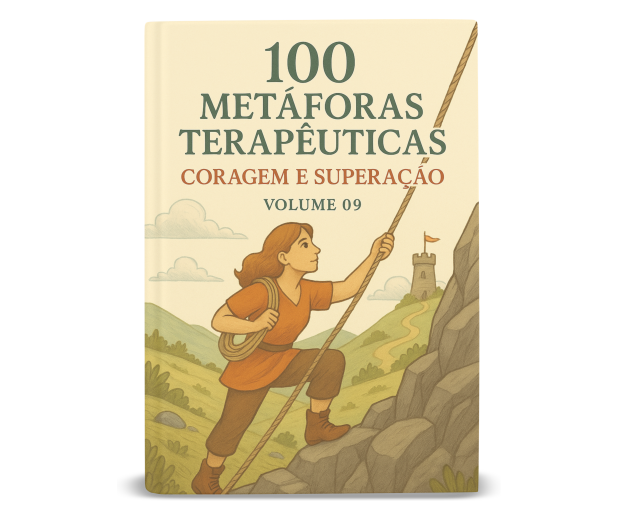 Capa do Volume 09 — 100 Metáforas Terapêuticas: Coragem e Superação